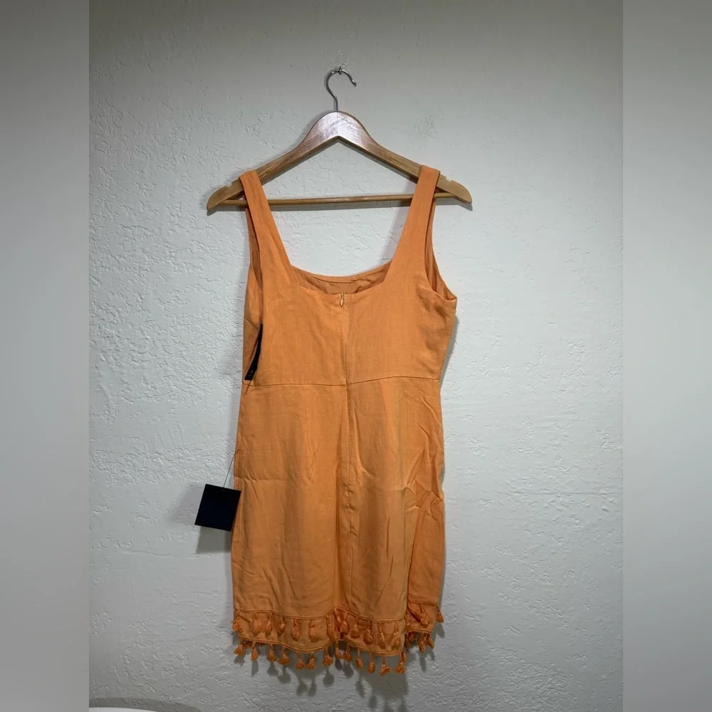 Lulu’s Dress - Feel the Sunshine Washed Orange Tassel Mini Dress - Size Medium - Picture 2 of 5